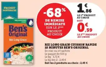 Super U Riz long grain cuisson rapide 10 minutes ben's original offre