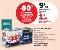 Super U Lessive capsules skip offre