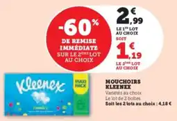 Super U Mouchoirs kleenex offre