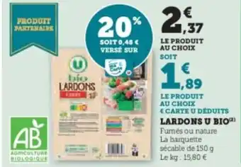 Super U Lardons u bio offre