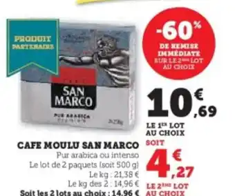 Super U Cafe moulu san marco offre