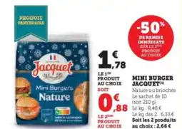 Super U Mini burger jacquet offre