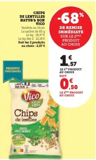 Super U Chips de lentilles natur's bon vico offre