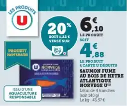 Super U Saumon fume au bois de hetre atlantique norvege u offre