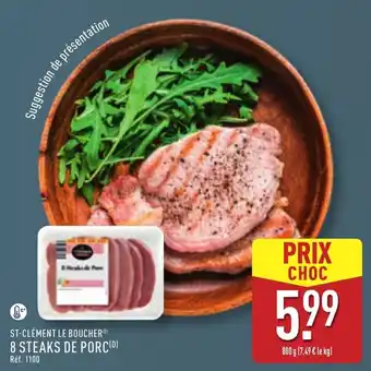 ALDI St-clément le boucher 8 steaks de porc offre