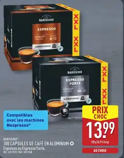 ALDI 100 capsules de café en aluminium offre