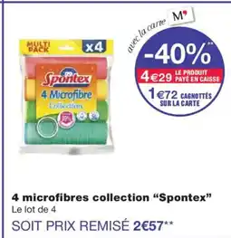 Monoprix SPONTEX 4 microfibres collection offre