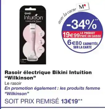 Monoprix WILKINSON Rasoir électrique Bikini Intuition offre