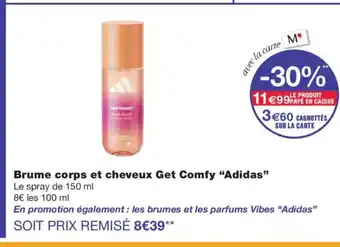 Monoprix ADIDAS Brume corps et cheveux Get Comfy offre
