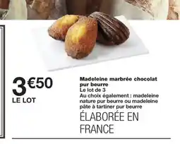 Monoprix Madeleine marbrée chocolat pur beurre offre