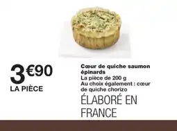 Monoprix Cœur de quiche saumon épinards offre