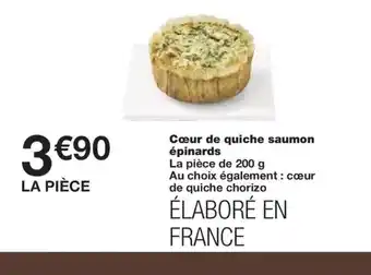 Monoprix Cœur de quiche saumon épinards offre