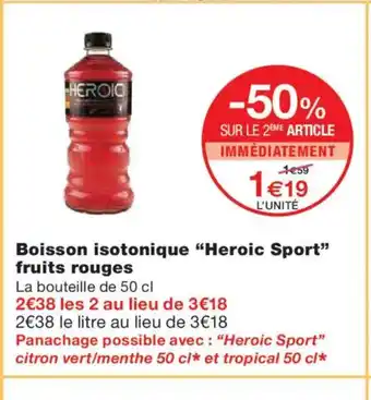 Monoprix HEROIC SPORT Boisson isotonique fruits rouges offre