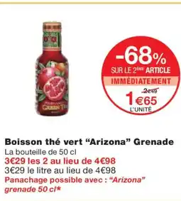 Monoprix ARIZONA Boisson thé vert Grenade offre