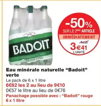 Monoprix BADOIT Eau minérale naturelle verte offre
