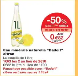 Monoprix BADOIT Eau minérale naturelle citron offre