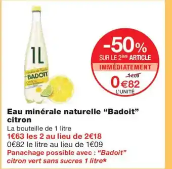 Monoprix BADOIT Eau minérale naturelle citron offre
