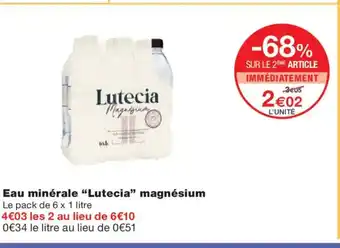 Monoprix LUTECIA Eau minérale magnésium offre