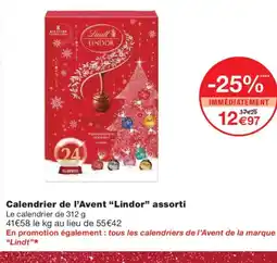 Monoprix LINDOR Calendrier de l'Avent assorti offre