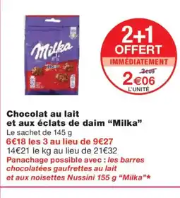 Monoprix MILKA Chocolat au lait et aux éclats de daim offre