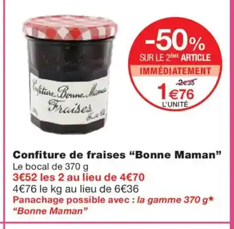 Monoprix BONNE MAMAN Confiture de fraises offre