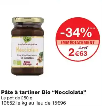 Monoprix NOCCIOLATA Pâte à tartiner Bio offre