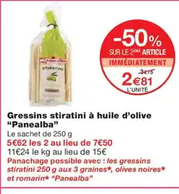 Monoprix PANEALBA Gressins stiratini à huile d'olive offre