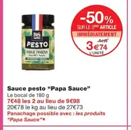 Monoprix PAPA SAUCE Sauce pesto offre