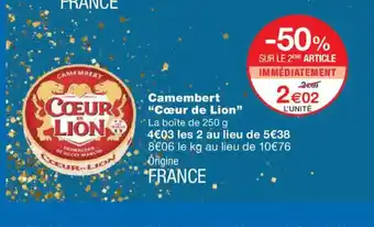 Monoprix CŒUR DE LION Camembert offre