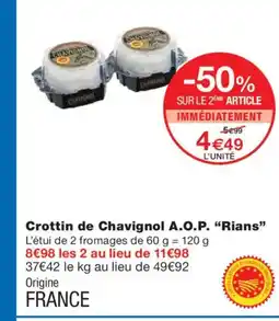Monoprix RIANS Crottin de Chavignol A.O.P. offre