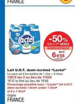 Monoprix LACTEL Lait U.H.T. demi-écrémé offre