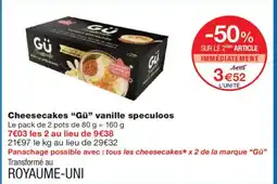 Monoprix GÜ Cheesecakes vanille speculoos offre