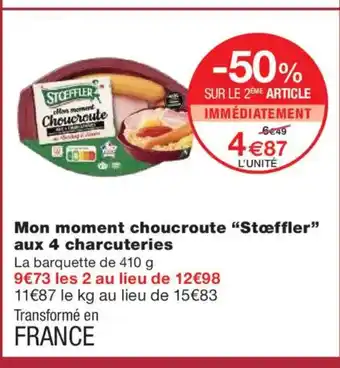 Monoprix STOEFFLER Mon moment choucroute aux 4 charcuteries offre