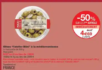 Monoprix L'ATELIER BLINI Olives à la méditerranéenne offre