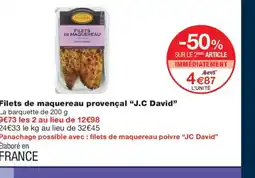 Monoprix J.C DAVID Filets de maquereau provençal offre