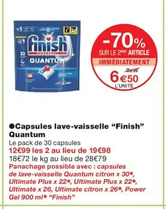 Monoprix FINISH Capsules lave-vaisselle Quantum offre
