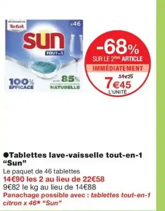 Monoprix SUN Tablettes lave-vaisselle tout-en-1 offre