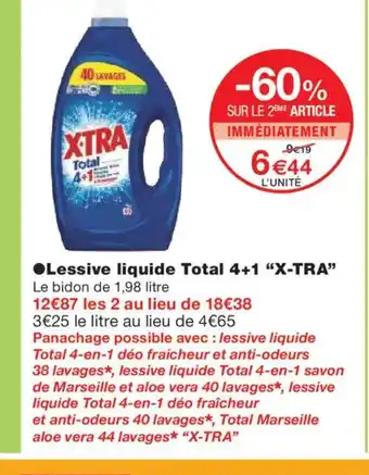 Monoprix XTRA Lessive liquide Total 4+1 offre