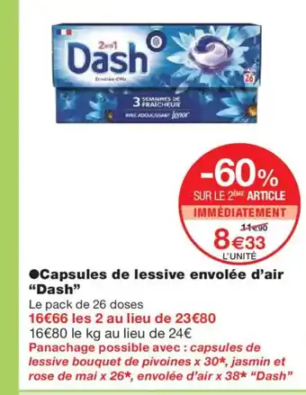 Monoprix DASH Capsules de lessive envolée d'air offre