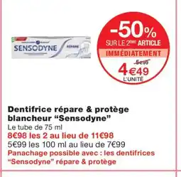 Monoprix SENSODYNE Dentifrice répare & protège blancheur offre