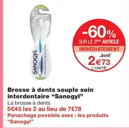 Monoprix SANOGYL Brosse à dents souple soin interdentaire offre