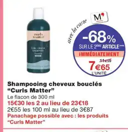 Monoprix CURLS MATTER Shampooing cheveux bouclés offre