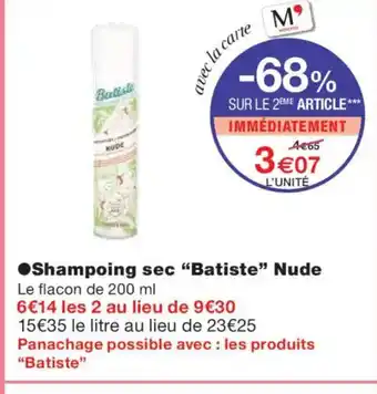 Monoprix BATISTE Shampoing sec Nude offre