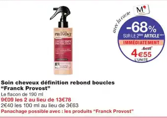 Monoprix FRANCK PROVOST Soin cheveux définition rebond boucles offre
