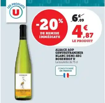 Super U Alsace aop gewurztraminer blanc demi-sec rosenhof u offre