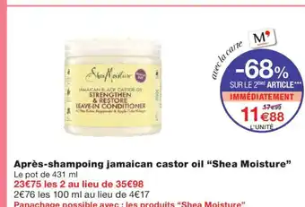 Monoprix SHEA MOISTURE Après-shampoing jamaican castor oil offre