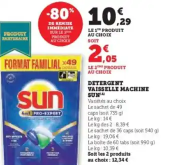 Super U Detergent vaisselle machine sun offre