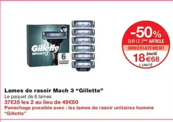 Monoprix GILLETTE Lames de rasoir Mach 3 offre