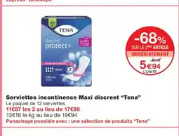 Monoprix TENA Serviettes incontinence Maxi discreet offre