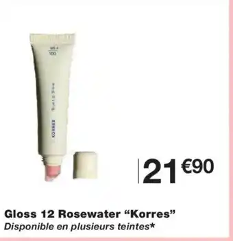 Monoprix KORRES Gloss 12 Rosewater offre